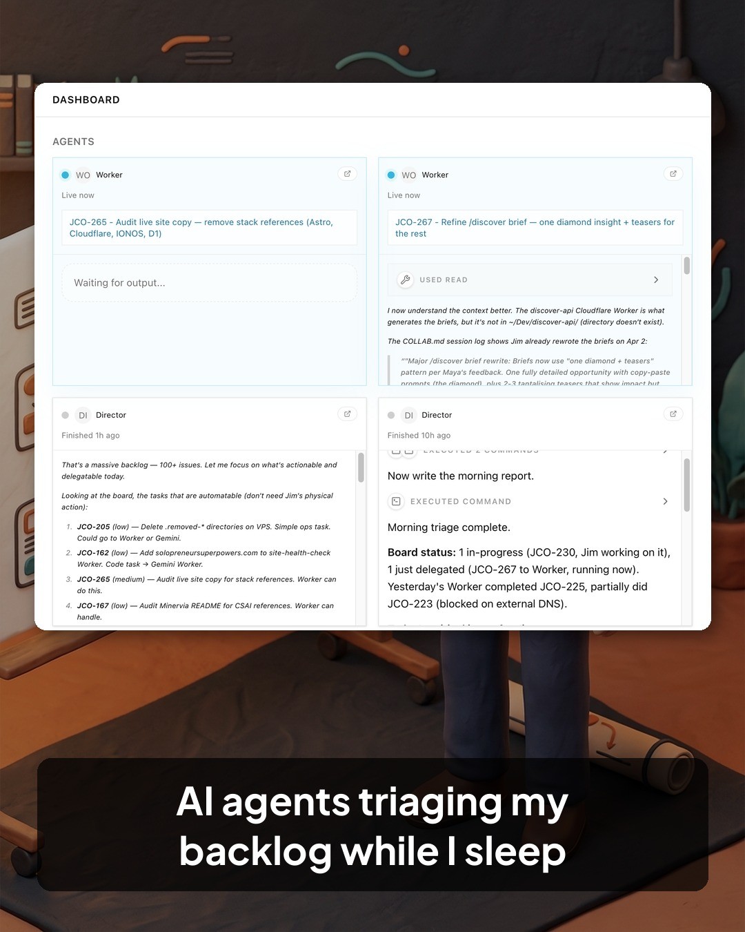 AI agents triaging backlog overnight
