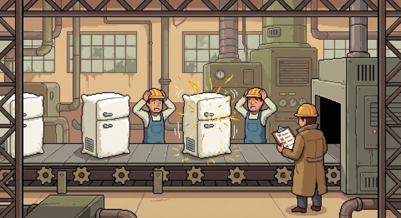 Pillow Fridge assembly line