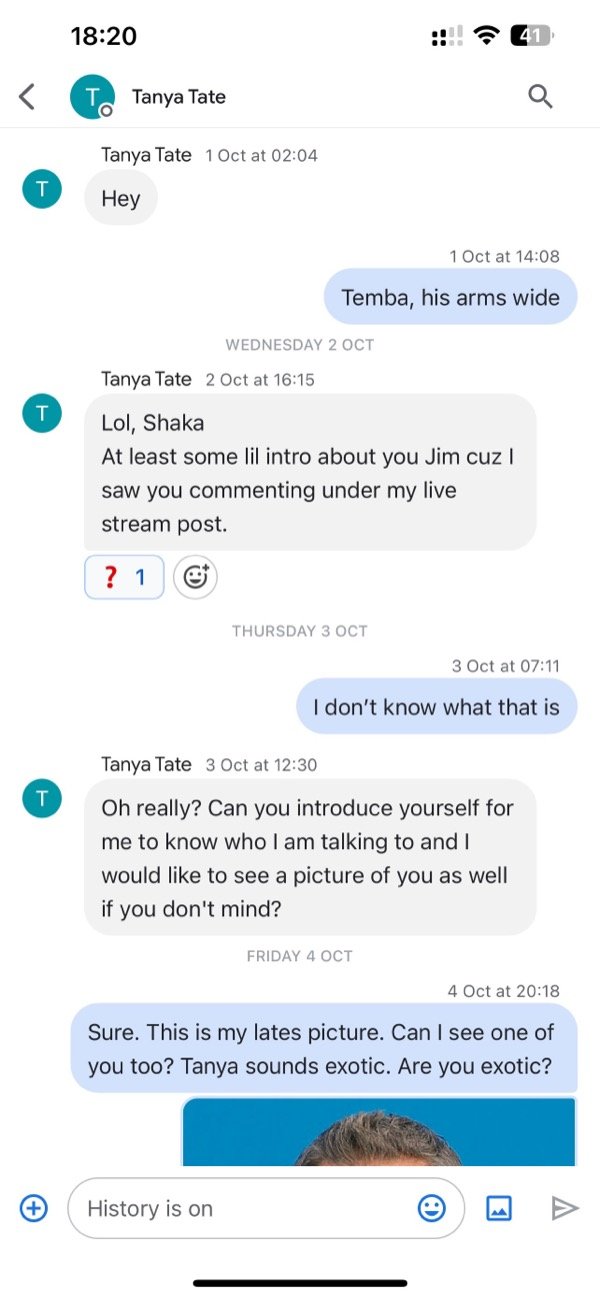 Opening messages — Temba, his arms wide