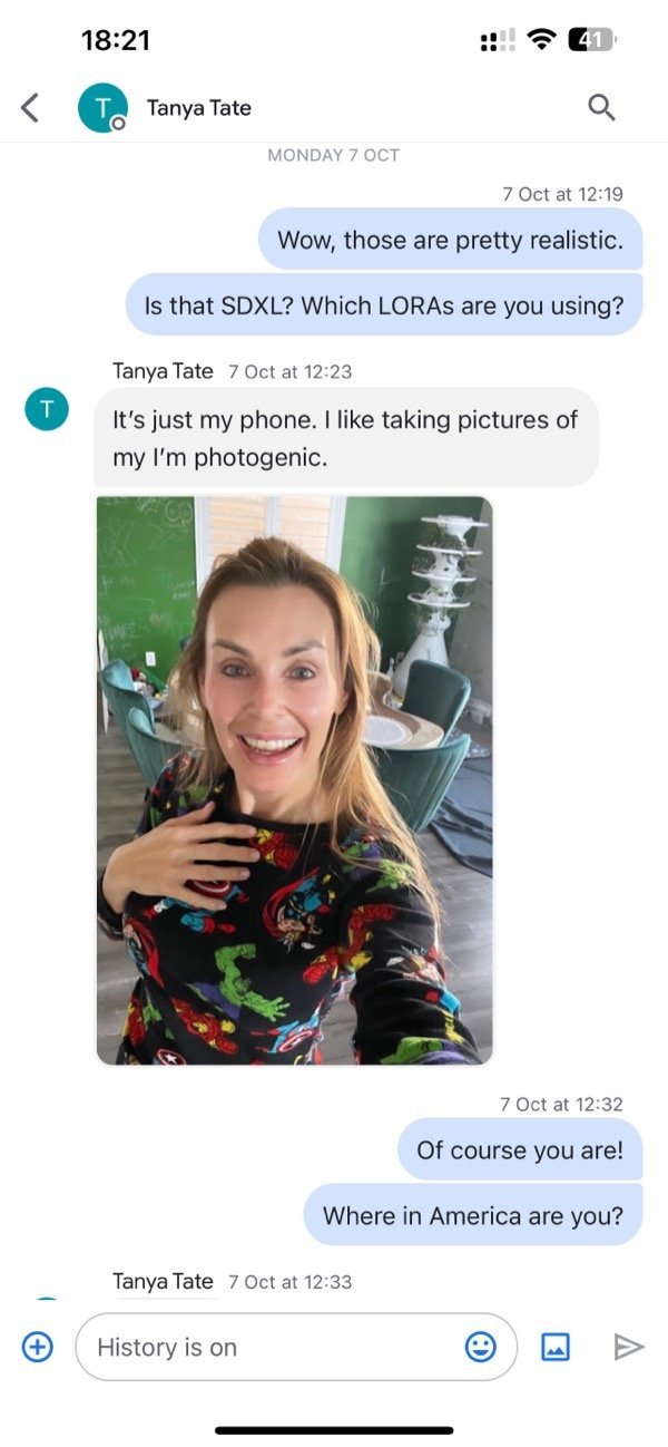 Scammer sends selfie