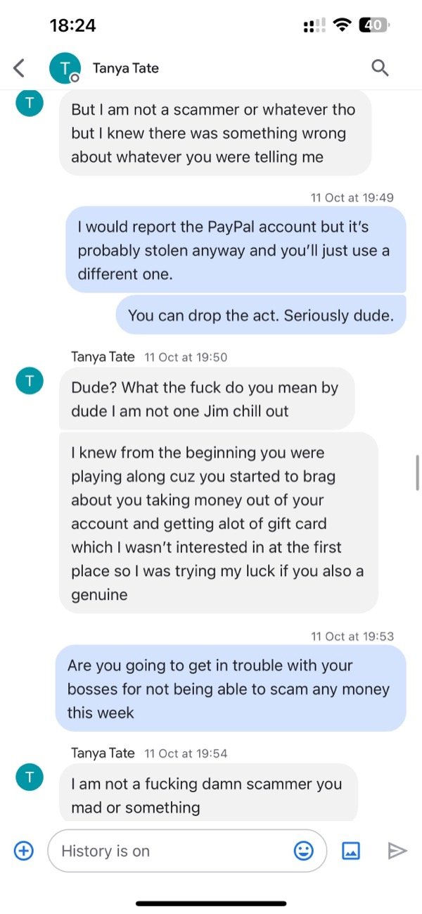 Calling out the scam directly