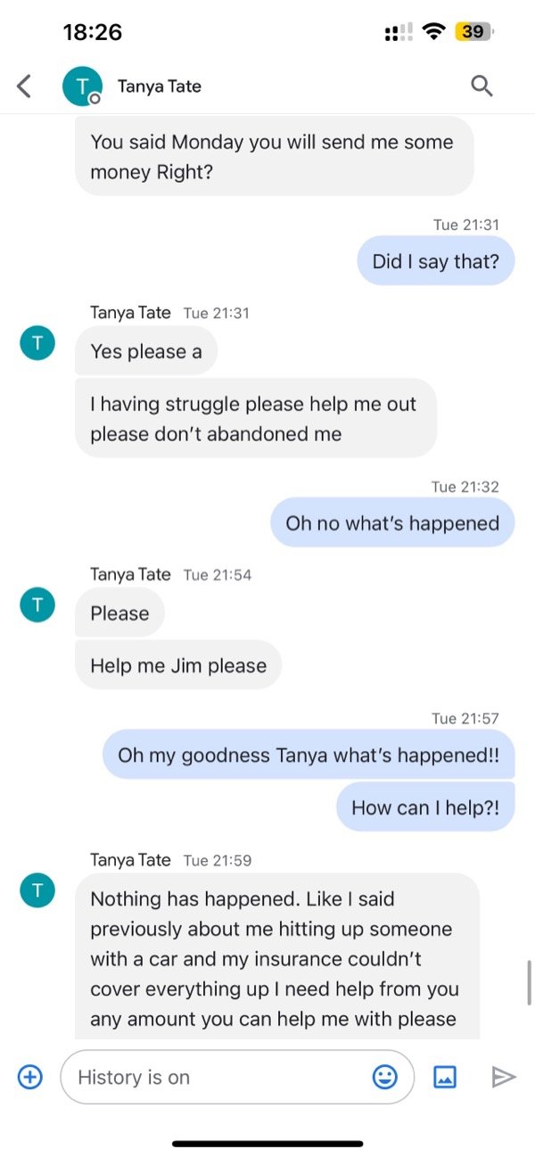 The return — asking for the Monday money