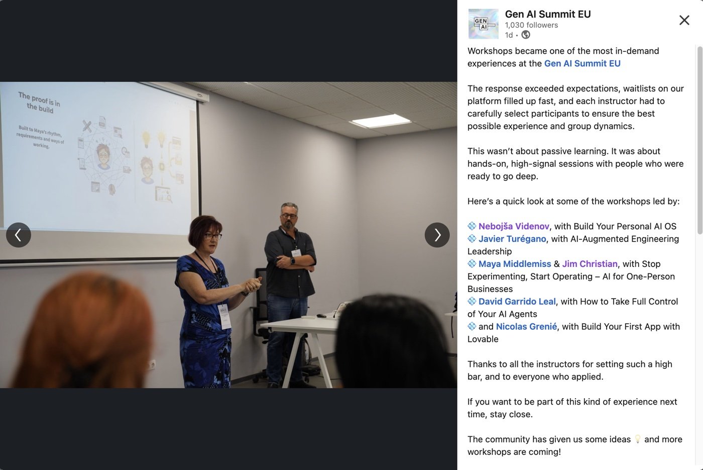 Workshop at the GenAI Summit in Valencia