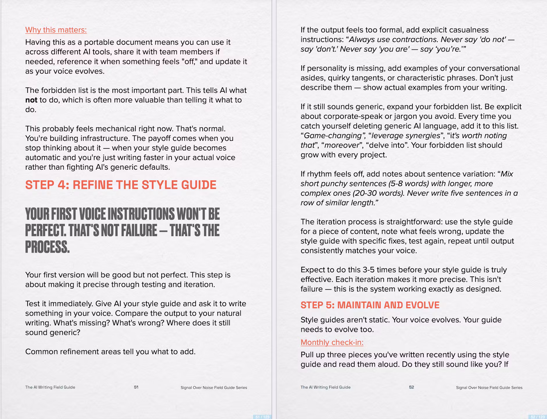 Sample page from The AI Writing Field Guide