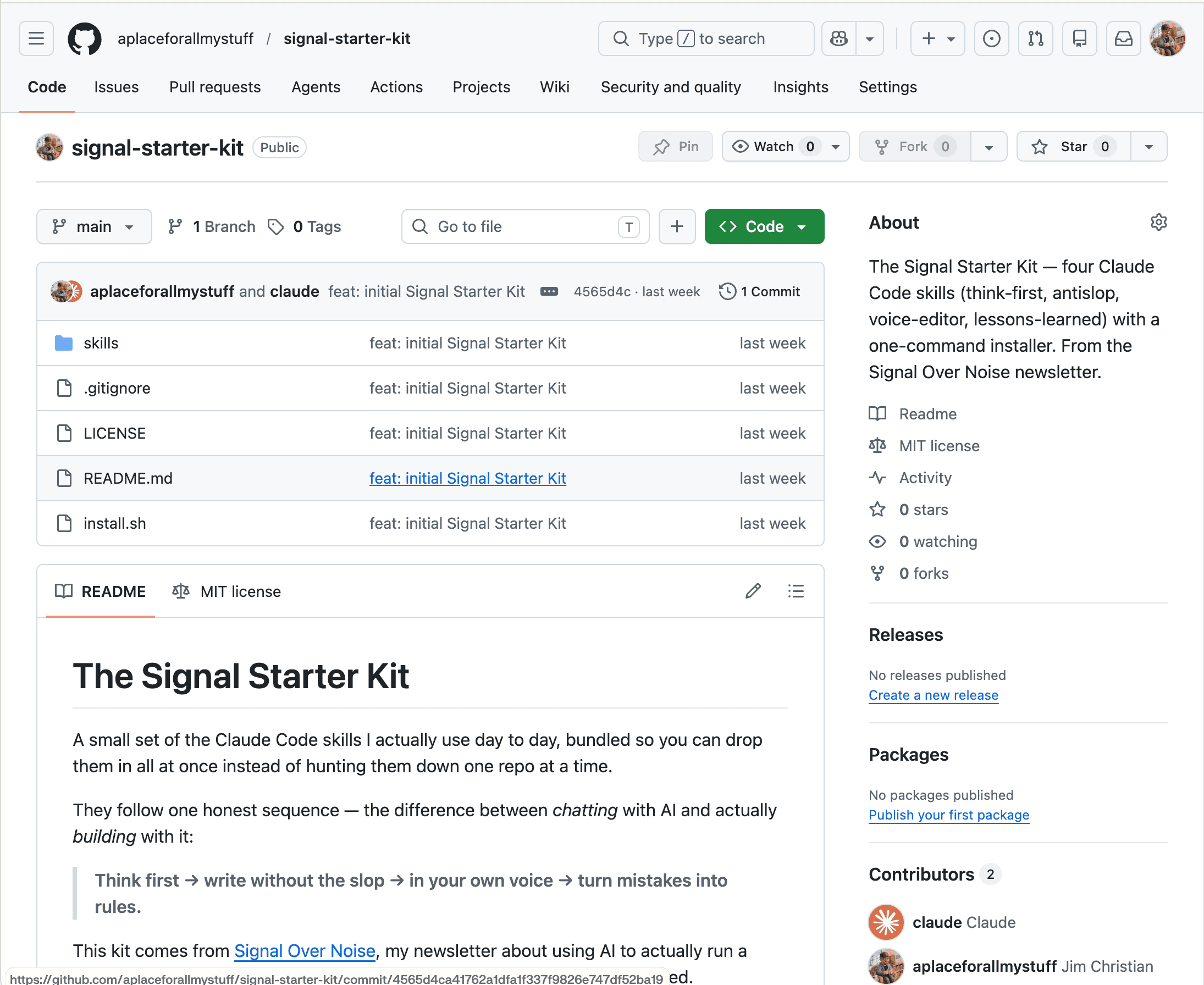 The Signal Starter Kit on GitHub