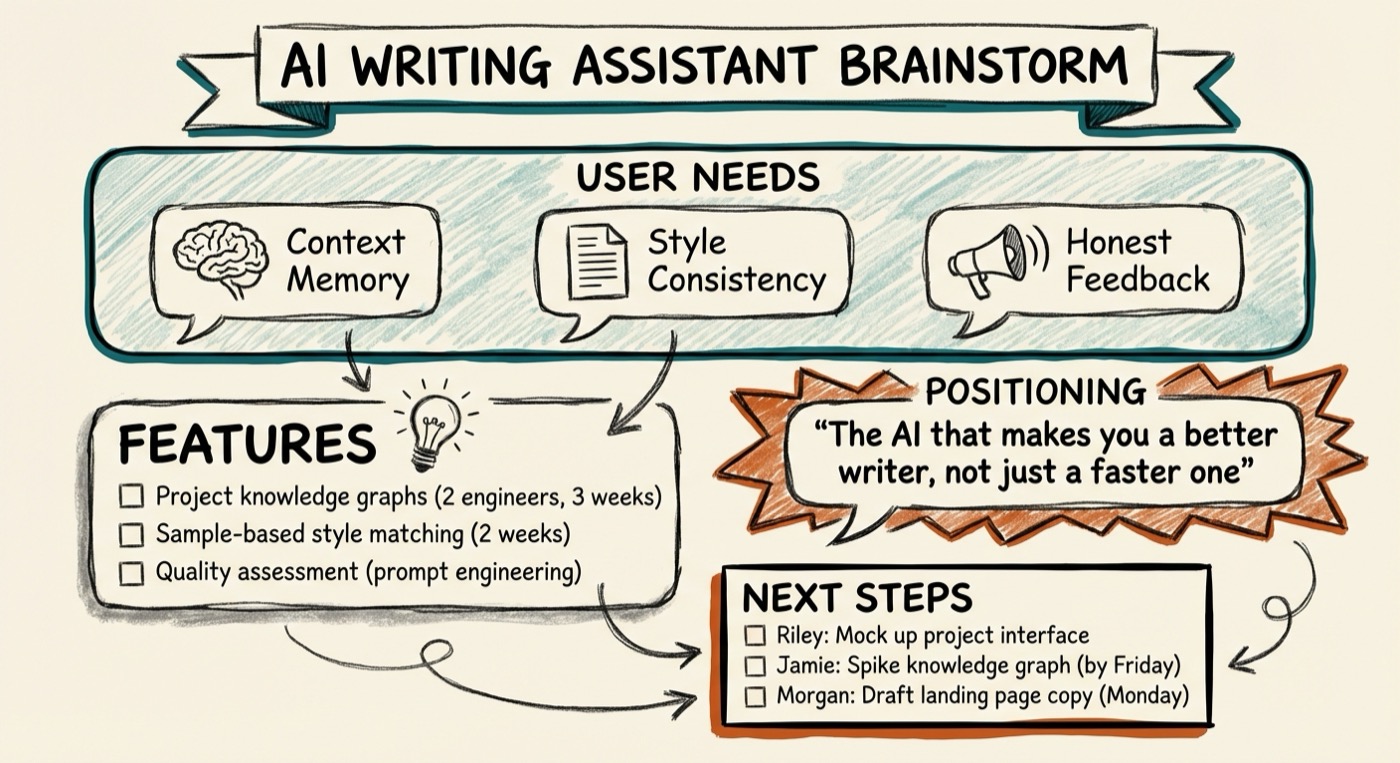 Product Brainstorming Session Sketchnote