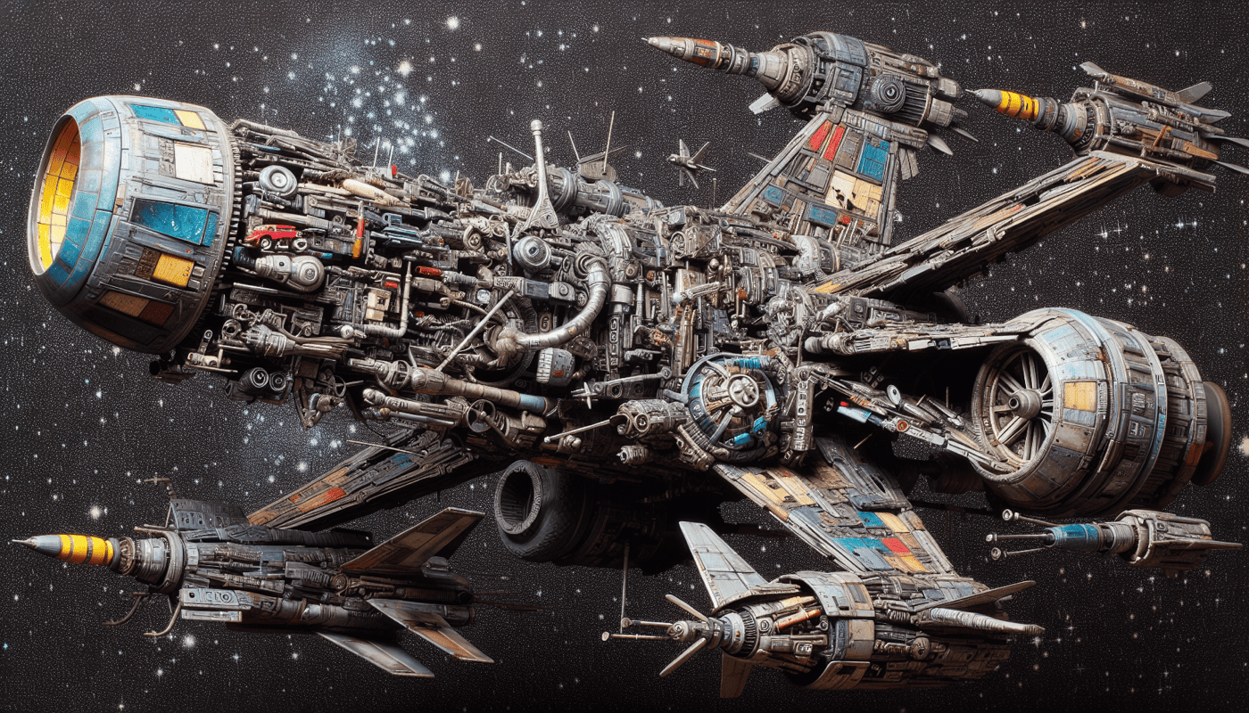 How Star Wars' "Used Universe" and Kitbashing Spaceships Inspire Creative Coding and Innovation