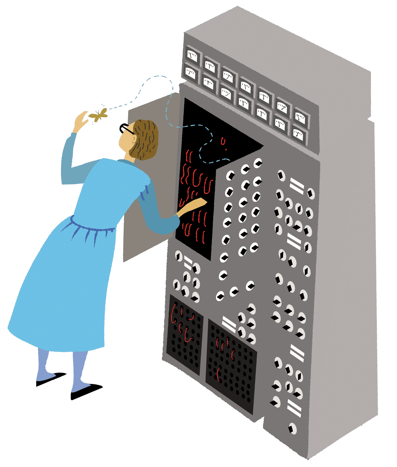 Grace Hopper finding the first computer bug